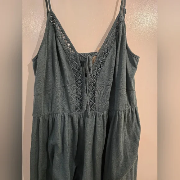 Roxy Teal XL Knit Dress with Lace Accents - Picture 4 of 5